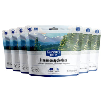 Backpacker's Pantry Cinnamon Apple Oats - Freeze Dried Backpacking & Camping Food - Emergency Food - 11 Grams of Protein, Vegan,