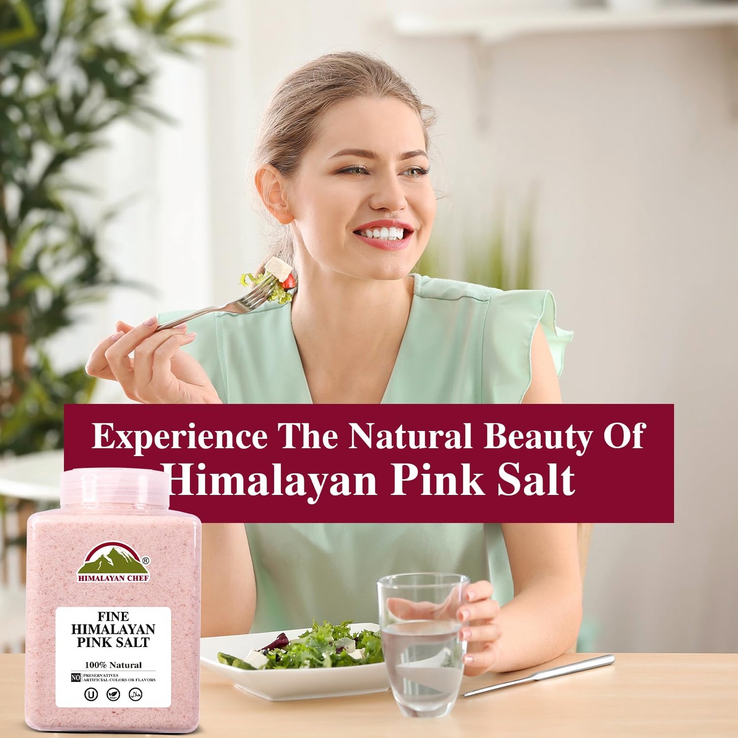 Himalayan Chef Himalayan Pink Salt Fine Grain  Plastic Jar-5 lbs