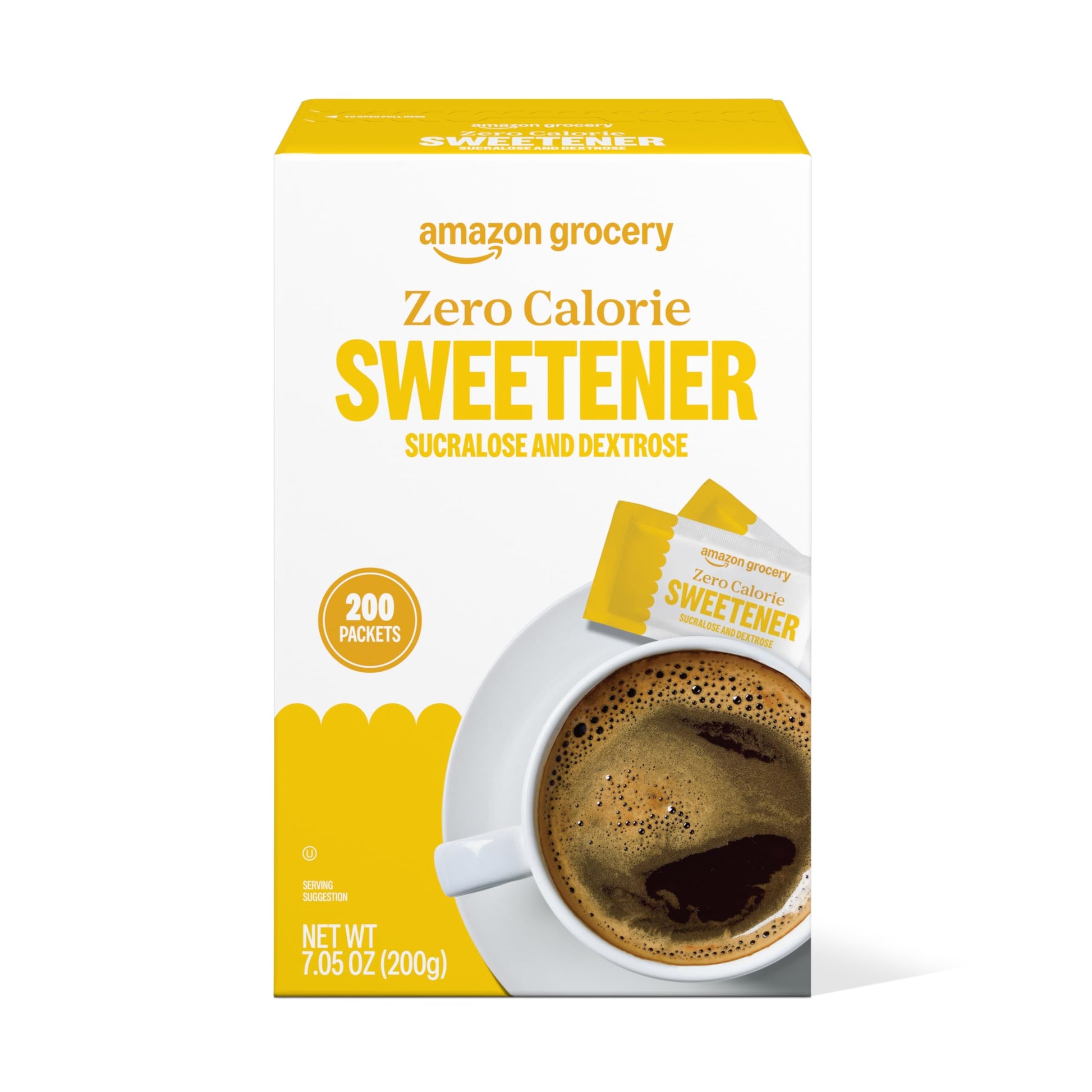 Amazon Grocery Zero Calorie Sucralose and Dextrose Sweetener Packets, 250 Ct, Previously Happy Belly, Packaging May Vary