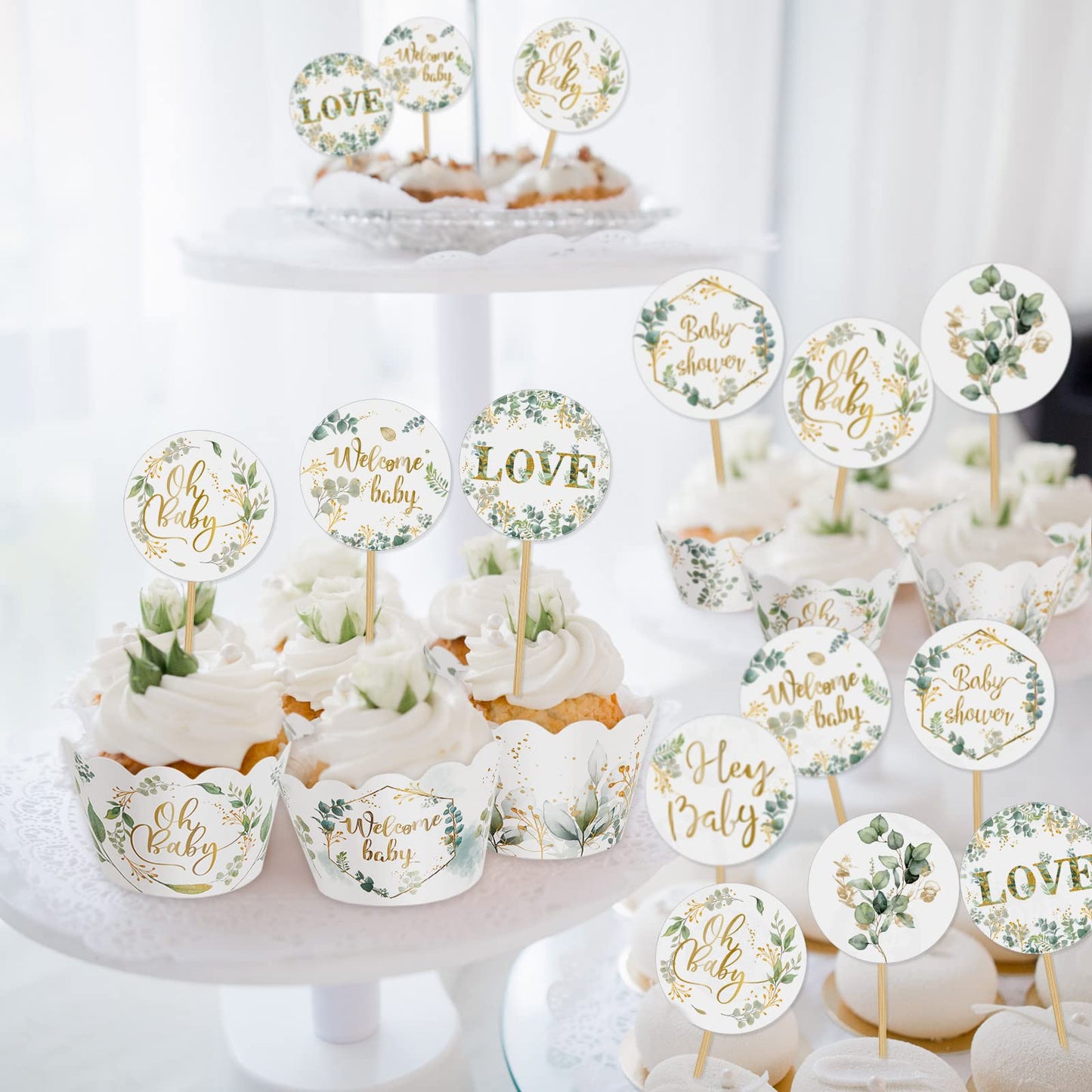 Henoyso 72 Pcs Cupcake Decoration Set Include Cupcake Wrappers And Cupcake Wrapper Toppers Cake Topper For Birthday Party Weddin