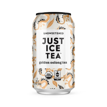 Just Ice Tea, Golden Oolong Iced Tea, 12-Pack (12oz Cans), Green Tea, USDA Certified Organic, Real Brewed, No Calories, Unsweete