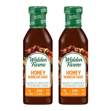 Walden Farms Sugar Free Honey BBQ Sauce, 12-oz. Gourmet Barbecue Grilling Marinade for Meat, Ribs, Pork, Chicken, and Steak, No 