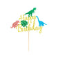 Arthsdite Dinosaur Happy Birthday Cake Topper With Leaves Dinsaurs Birthday Roar Cake Pick For Dino Theme Baby Shower Kids Boys