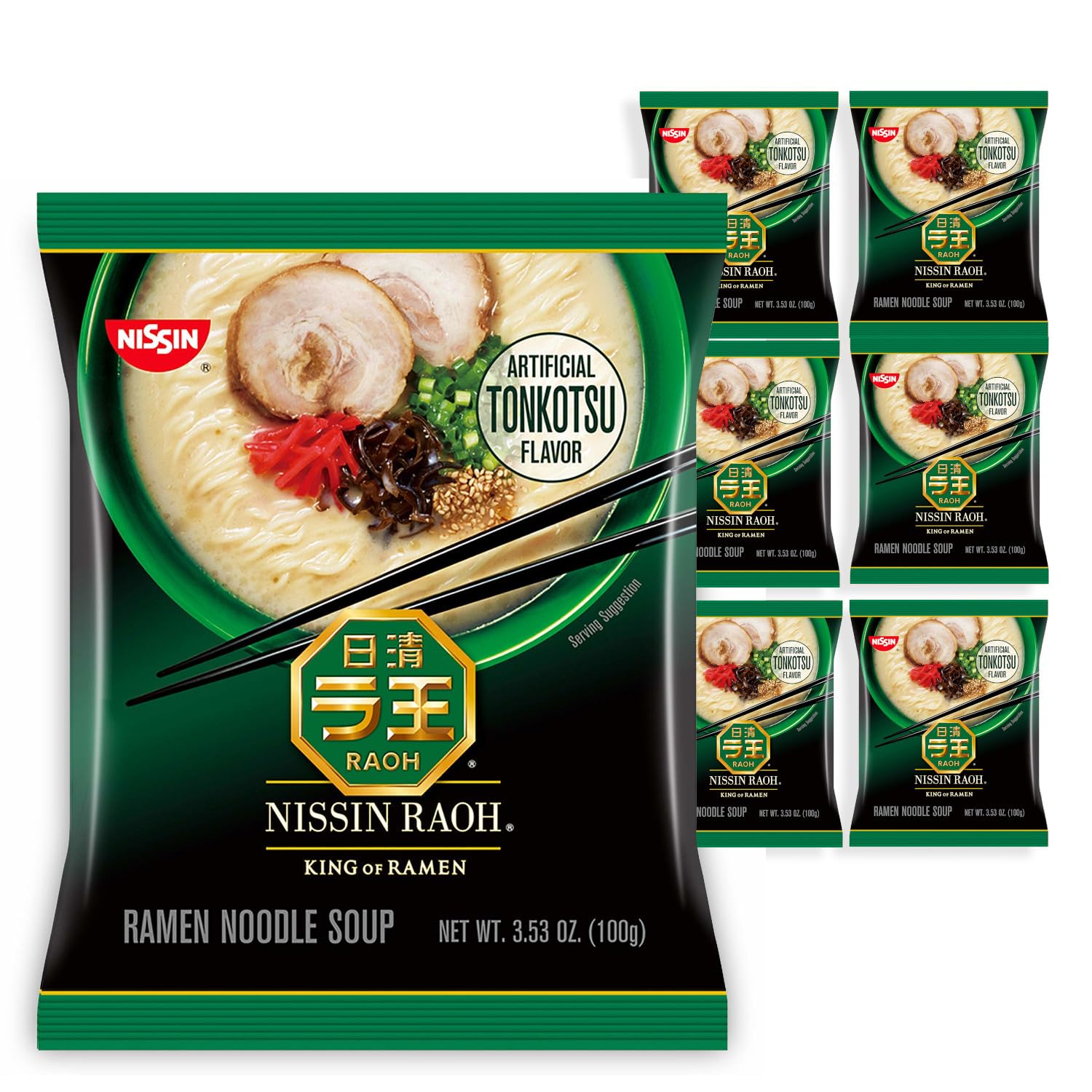 Nissin RAOH Tonkotsu Ramen Noodle Soup, 3.53 Ounce (Pack of 6)