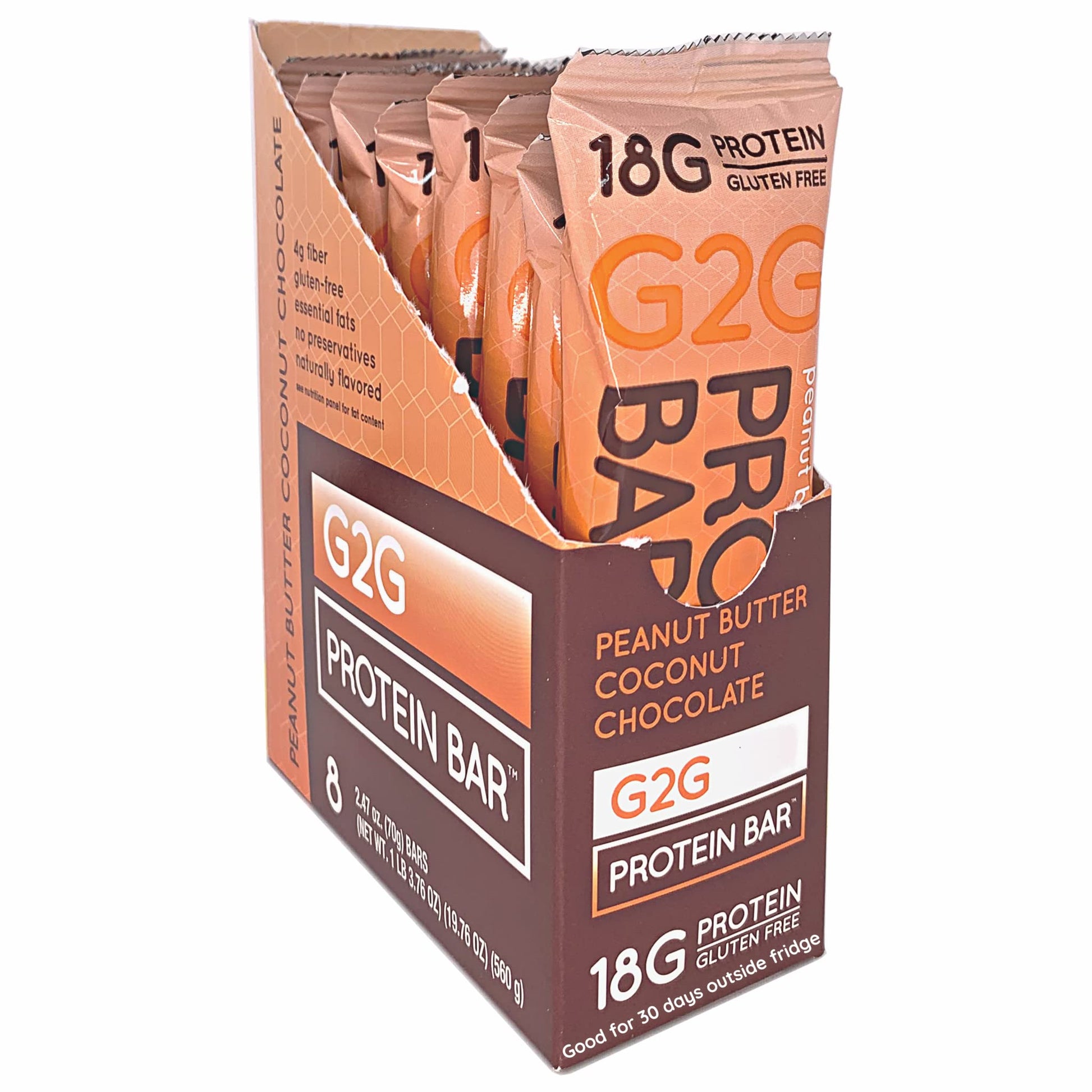 G2G Protein Bar, Peanut Butter Coconut Chocolate, Real Food, Refrigerated for Freshness, Healthy Snack, Delicious Meal Replaceme