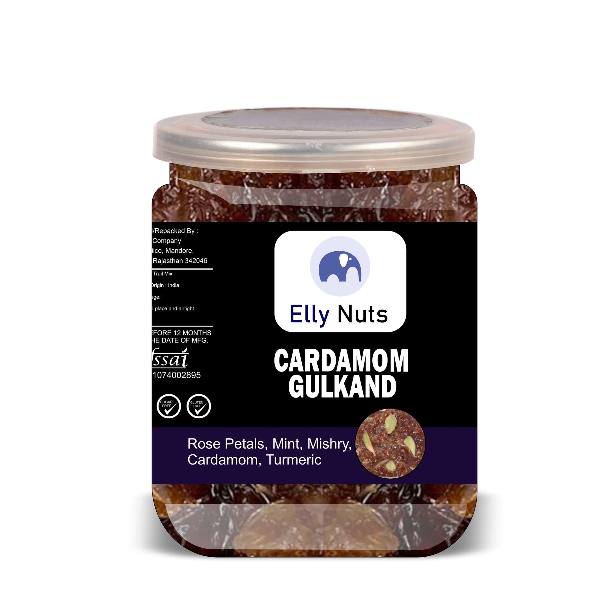 ELLY NUTS Cardamom Gulkand 300 Gram Airtight Container