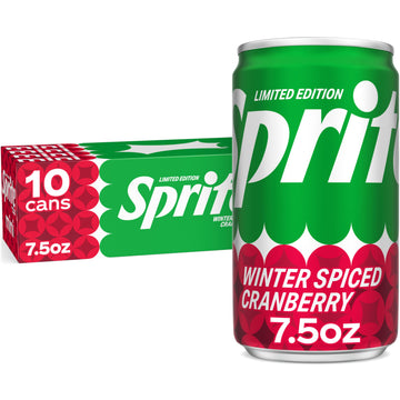 Sprite Winter Spiced Cranberry Soda Soft Drink Fridge Pack  7.5 fl oz Mini Cans  10 Pack