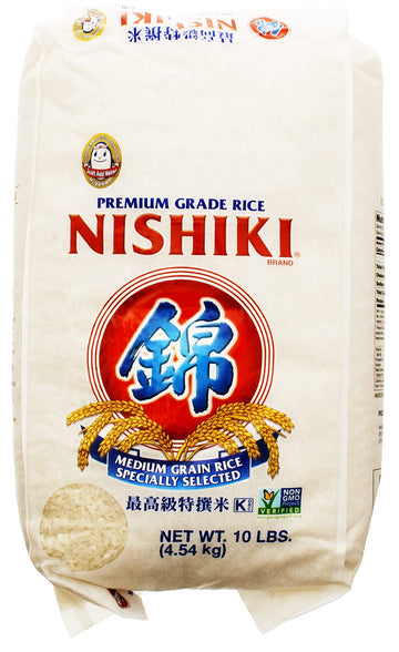 Nishiki Premium Sushi Rice, White, 10 Pound (Pack Of 1) - Package May Vary