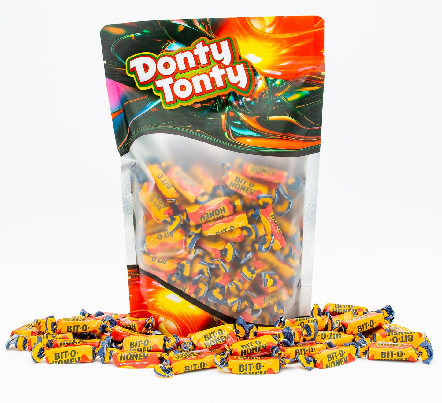 Bit-O-Honey Candy 1 Lb - Bulk Bag, Retro Taffy, Honey & Almond Flavor, Soft Chewy, Individually Wrapped (65 Pieces)