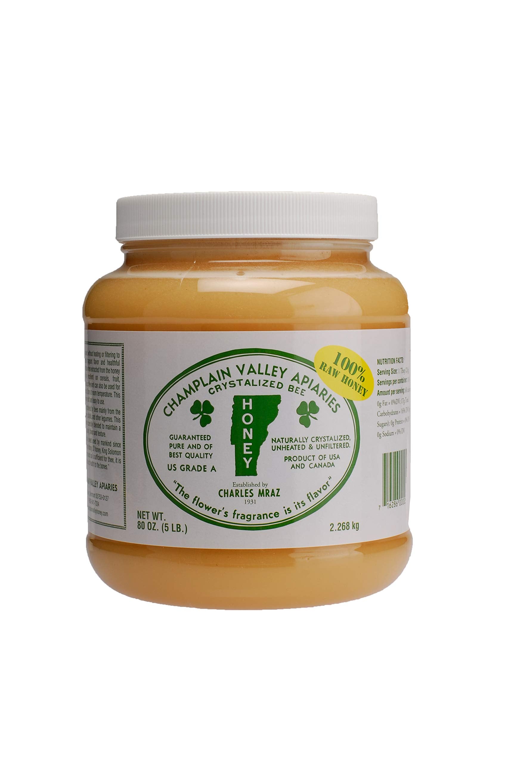 100% Raw Honey By Champlain Valley Apiaries 5lb