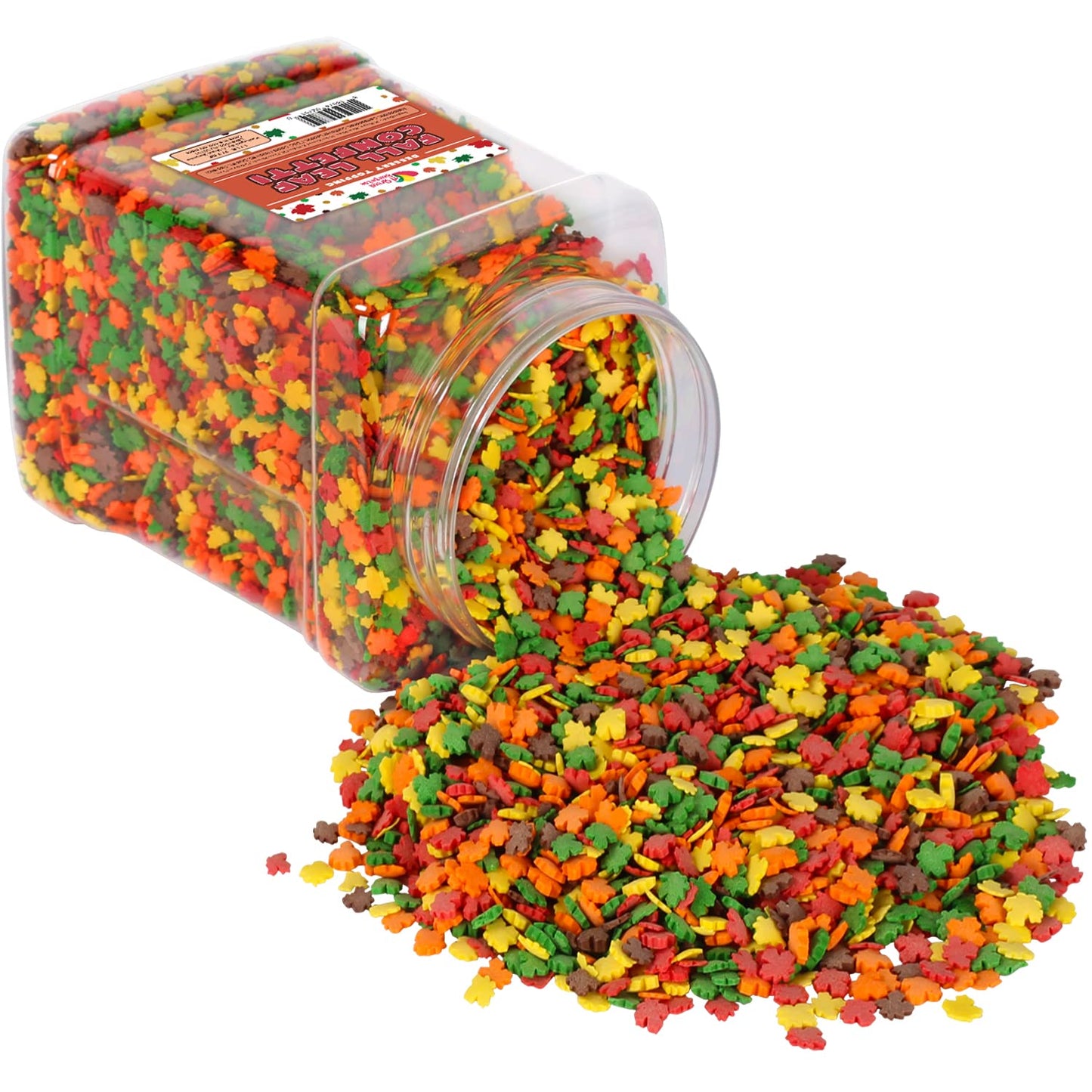 Fall Sprinkles - 1.7 Pounds - Fall Leaf Sprinkles For Baking - Autumn Leaf Sprinkles - Sprinkles For Cupcakes, Cookies, Cake Decorating