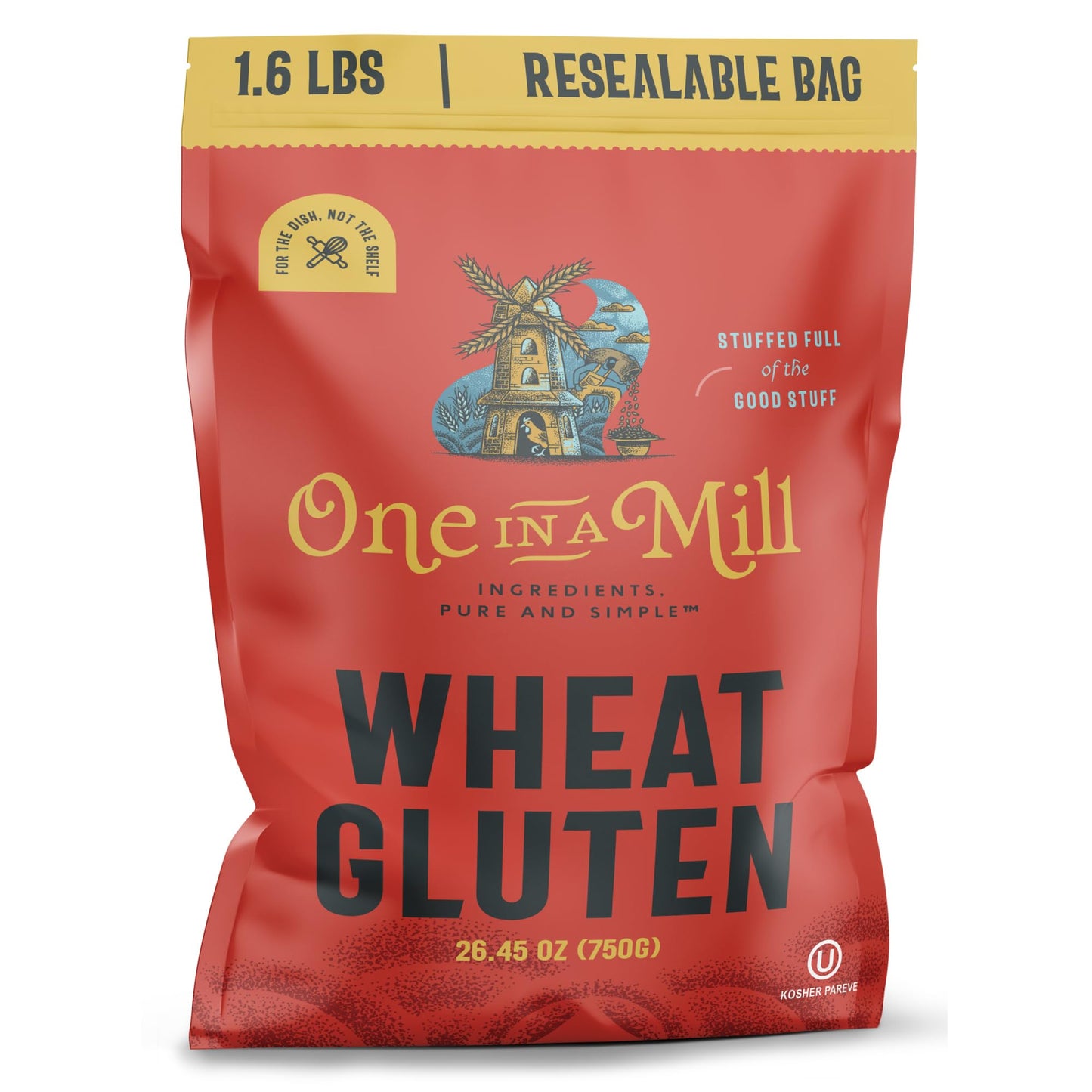 One In A Mill Vital Wheat Gluten  Bulk Supply For Making Vegan Meat Seitan] & Baking Whole Grain & Rye Breads  All-Natural Prote