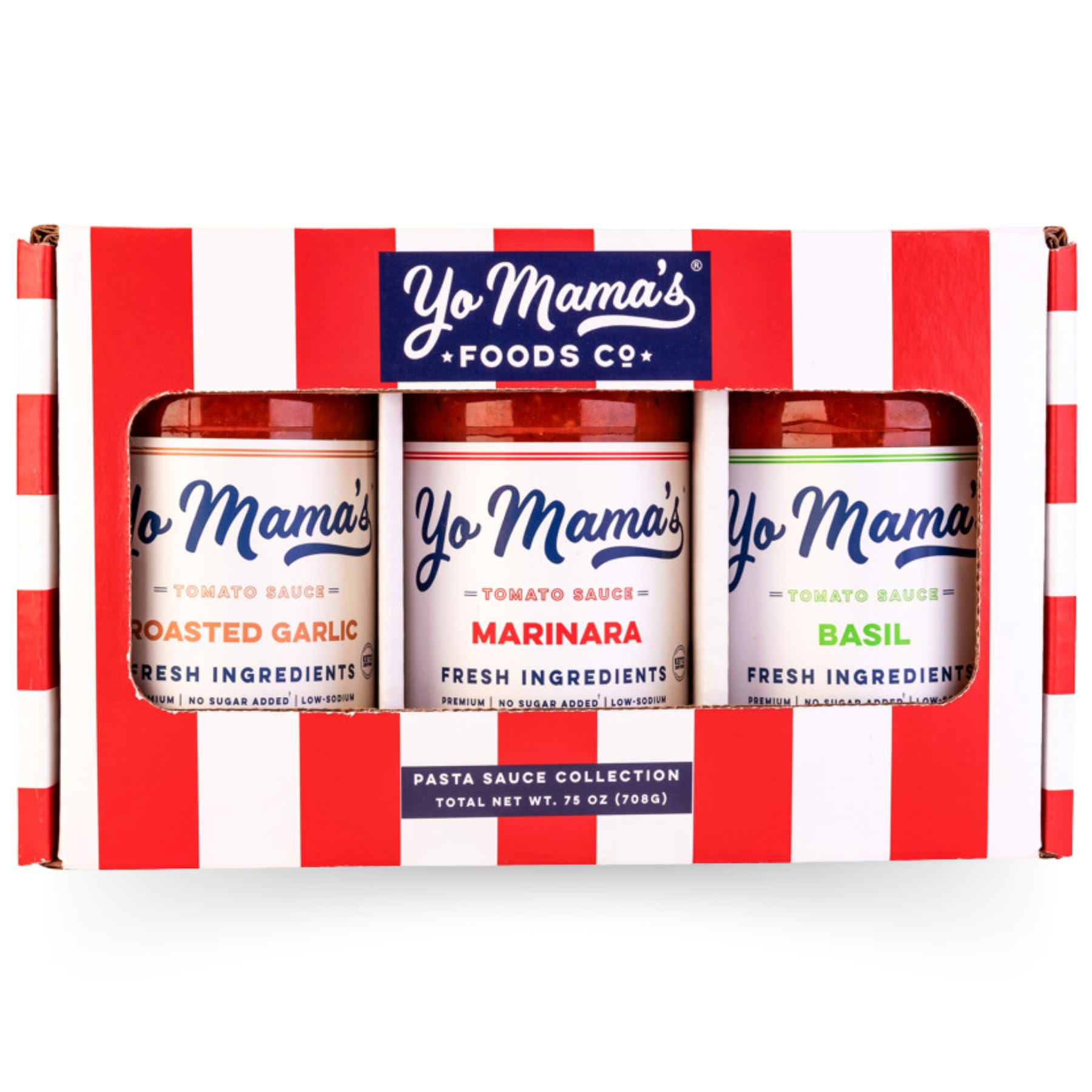 Yo Mamas Foods Gourmet Keto Gift Set And Care Package | Includes (1) Marinara Sauce (1) Tomato Basil And | (1) Roasted Garlic |