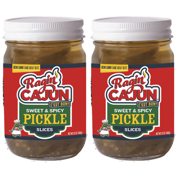 Spicy Sweet Pickle Slices 12 fl oz Ragin' Cajun (Pack of 2)