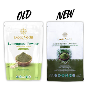 Exotic Veda Organic Lemongrass Powder | Dried Lemon Powder | Vitamin C Rich | Perfect For Cooking | Dandelion Tea Enhancer | Lem