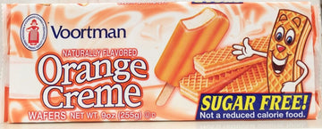 Voortman Sugar Free Orange Creme Wafers Cookies 9 Oz (Pack of 6)