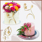 Marsui Cake Topper Set, 10 Pcs Acrylic Lady Face Toppers, 6.69 inches, Gold, Minimalist Design for Birthday and Wedding Decorations