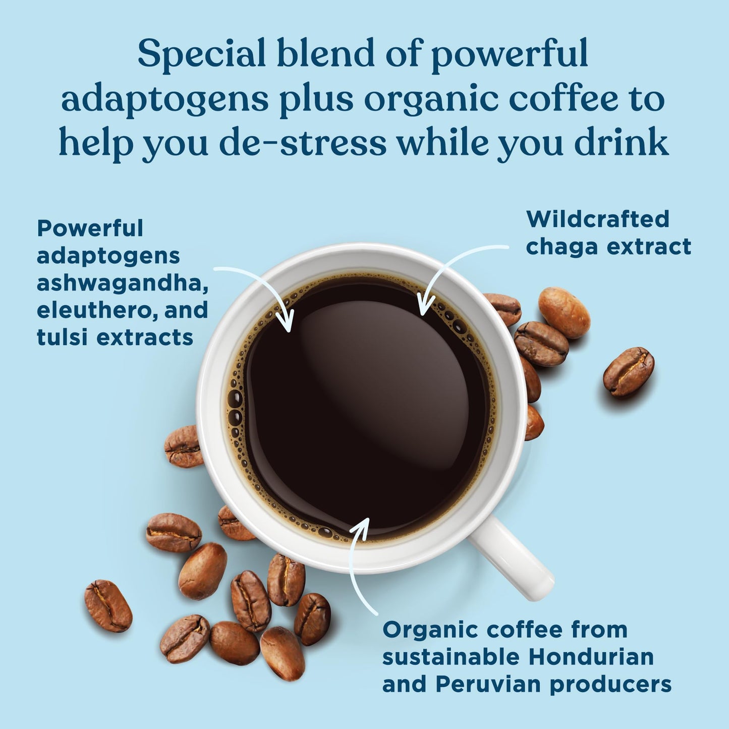 Four Sigmatic Organic Balance Adaptogen Ground Coffee | Medium Roast Usda Organic Coffee With Ashwagandha, Chaga Mushroom, Eleut