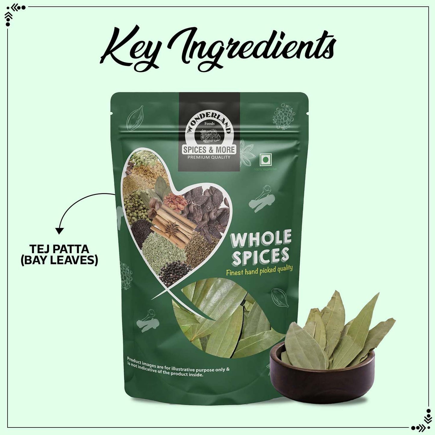 Wonderland Foods Whole Spices Tej Patta Bay Leaves (200G)