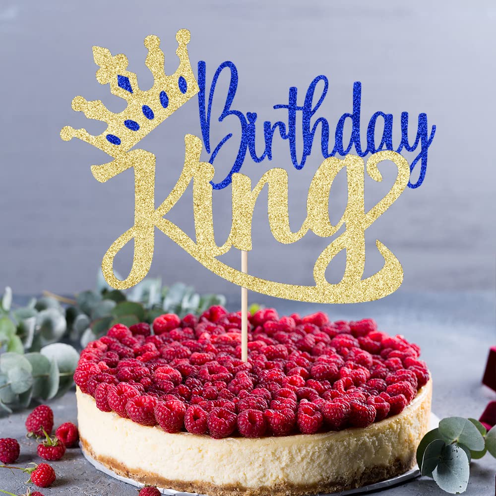 Auteby Glitter King Birthday Cake Topper,Boy Prince 1St 2Nd 3Rd 10Th 13Th 18Th 21St 30Th 40Th 50Th Birthday Cake Topper/Gender R