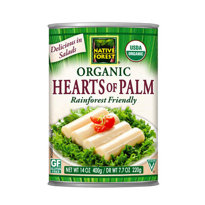 Native Forest Organic Hearts of Palm - Canned Hearts of Palm, Versatile Ingredient, Low Calorie, Non-GMO, USDA Organic - 7.7 Oz 