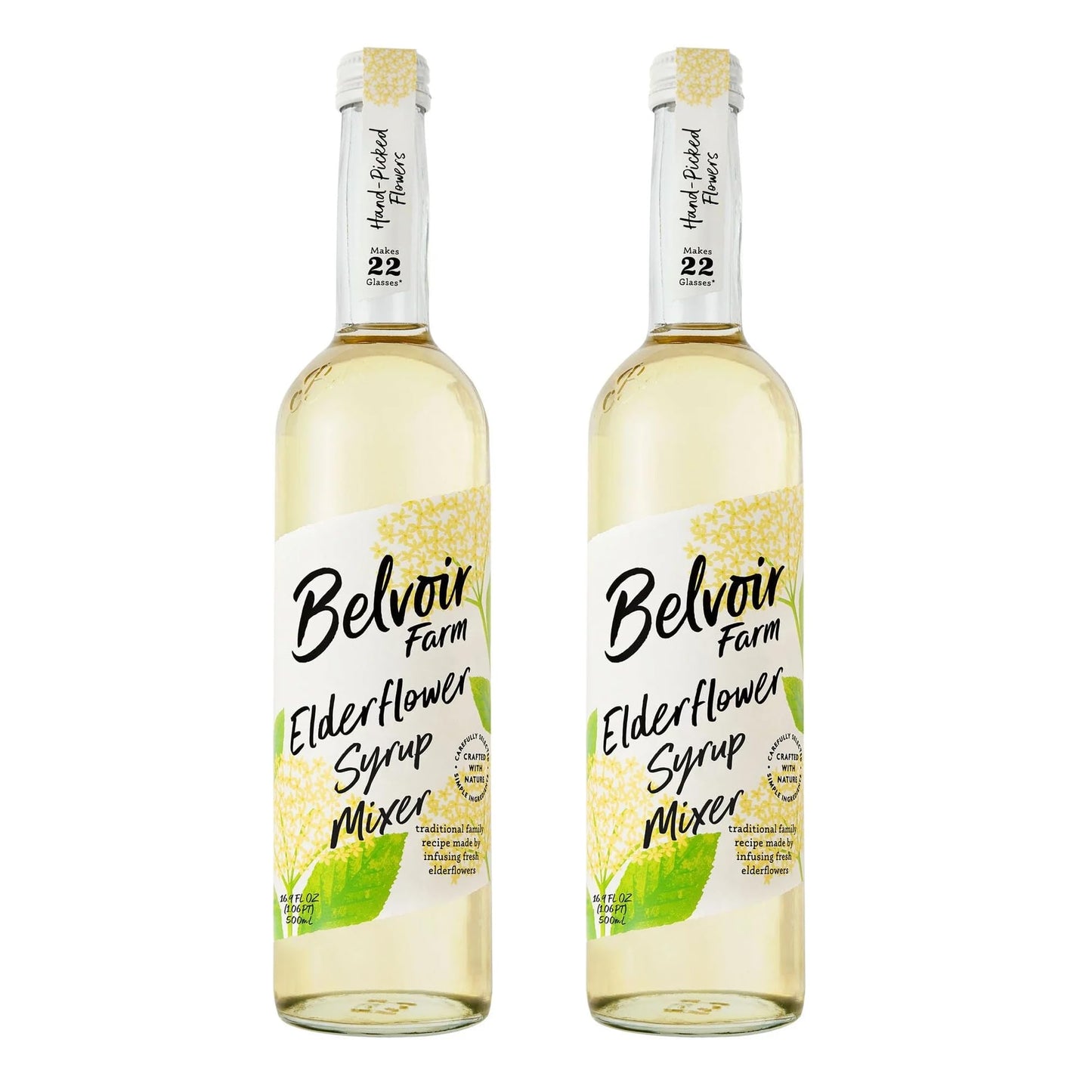 BELVOIR FRUIT FARMS Elderflower Syrup Mixer, Traditional Family Recipe, 500ml (Pack of 2)