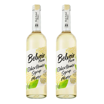Belvoir Fruit Farms Elderflower Syrup Mixer | Hand-Picked Flowers | Makes Up To 22 Glasses | Traditional Family Recipe | 500Ml (16.9 Fl Oz) Each [Pack Of 2]
