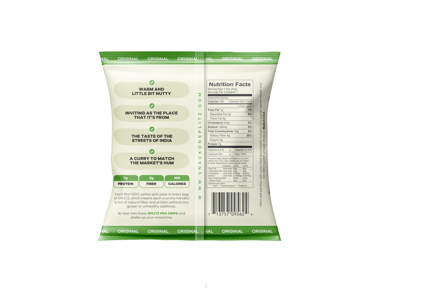 SPLITZ Split Pea Crisps (03 - Original (1.5oz) 16ct) Plant-Based, Organic, Non-GMO, Vegan, Gluten-Free, Superfoods, Healthy Snac