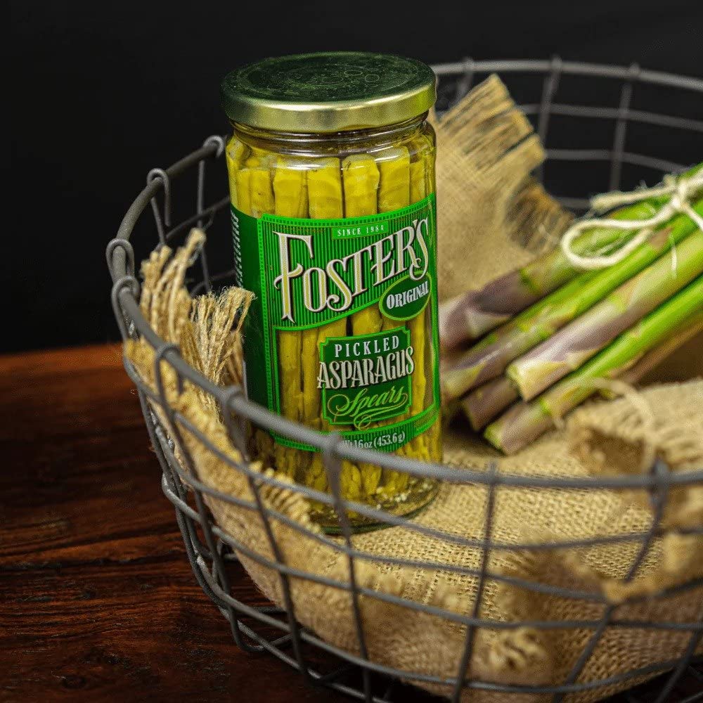 Foster's Pickled Asparagus Spears, Original, 16oz Jar, 3 Pack - Gluten Free, Fat Free, Low Calorie Snack, Traditional Recipe Since 1984