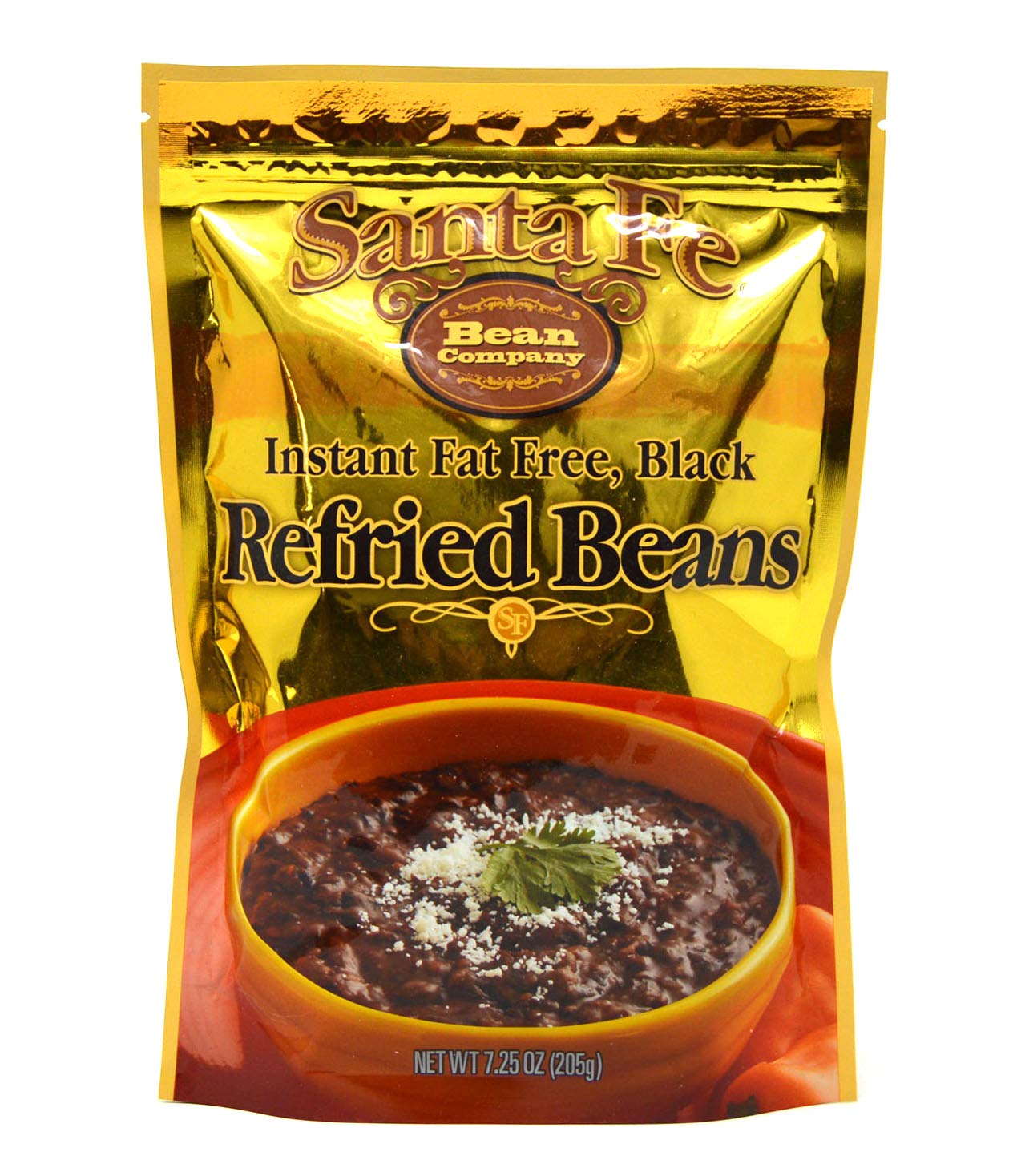 Santa Fe Bean Company Instant Fat Free Black Refried Beans 7.25-Ounce (Pack of 8) Instant Black Bean Refried Beans; All Natural;