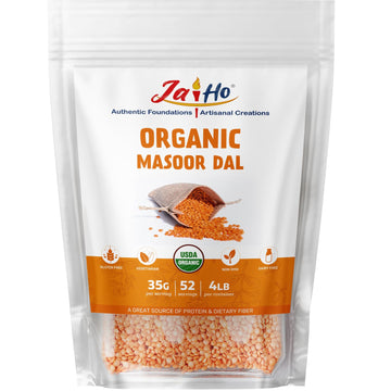 Jai Ho Certified Organic Masoor Dal 4 lb | Indian Masoor Dal | USDA Organic | Non-GMO | Chemical-Free | Premium Quality Kosher