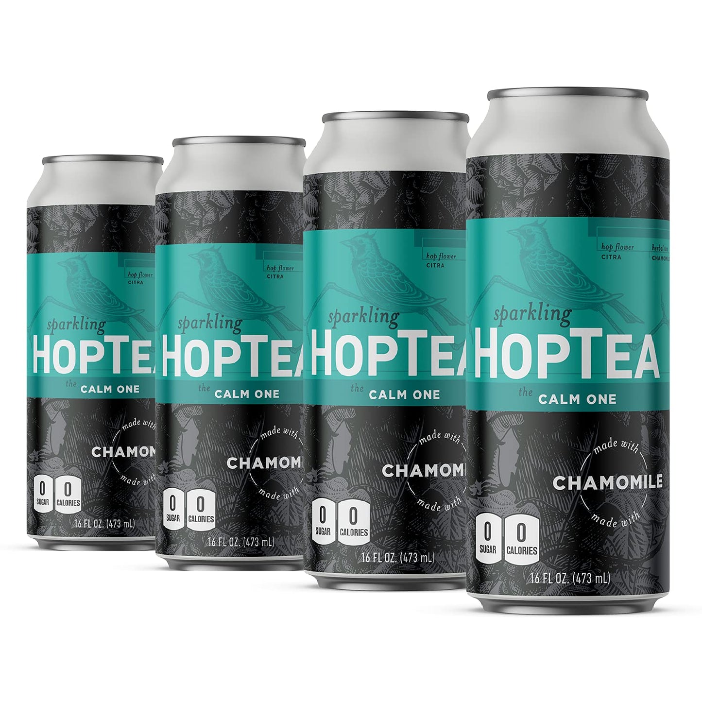 Hoplark Sparkling Hoptea - The Calm One (12Pk - 16Oz Cans)- Craft Brewed Na Malt Drink Alternative - Gluten-Free  Non Gmo  Zero Calories  Sugar-Free  Energy Blend-Free  Unsweetened  Sparkling Tea + Water + Hop
