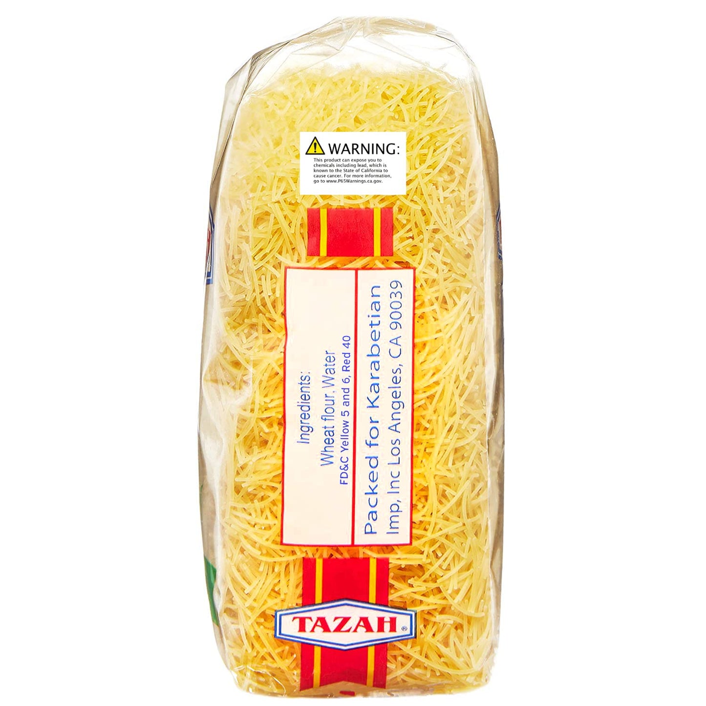 Tazah Vermicelli Pasta 15.87Oz (450G) - Delicious, Nutritious, Quick-Cooking, Versatile Pasta - Ideal For Soups, Salads, Stir-Fry Dishes - Authentic Mediterranean Cuisine - Product Of Uae