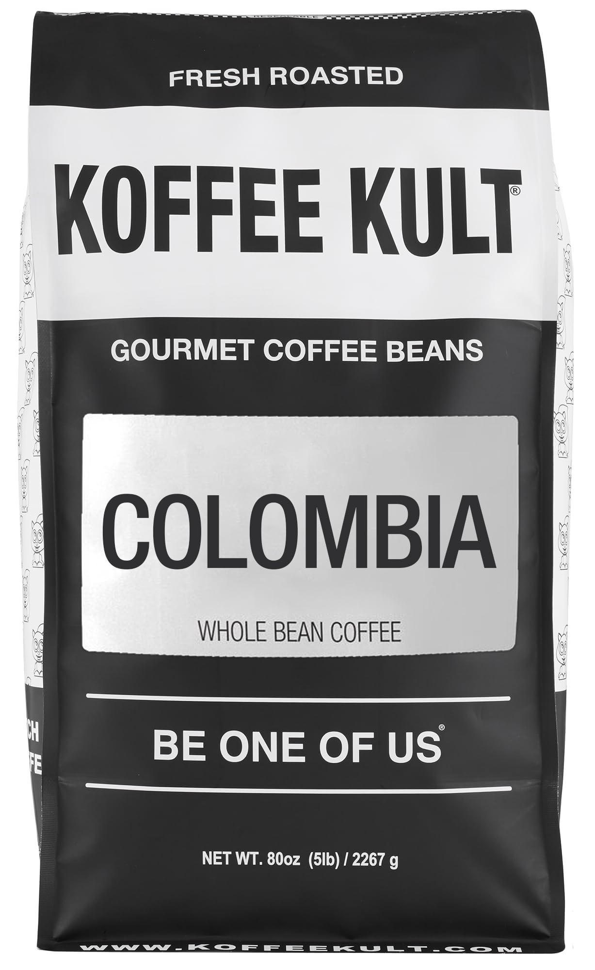Koffee Kult Colombian Medium Roast Coffee Beans, 100% Arabica, Whole Bean, 80oz