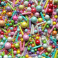 Edible Sprinkles Rainbow Pearl Sugar Candy Mix Size Baking Cake Decorations Cupcake Toppers Cookie Decorating Wedding Shower Party Valentine Halloween Christmas Supplies 100G/3.53Oz