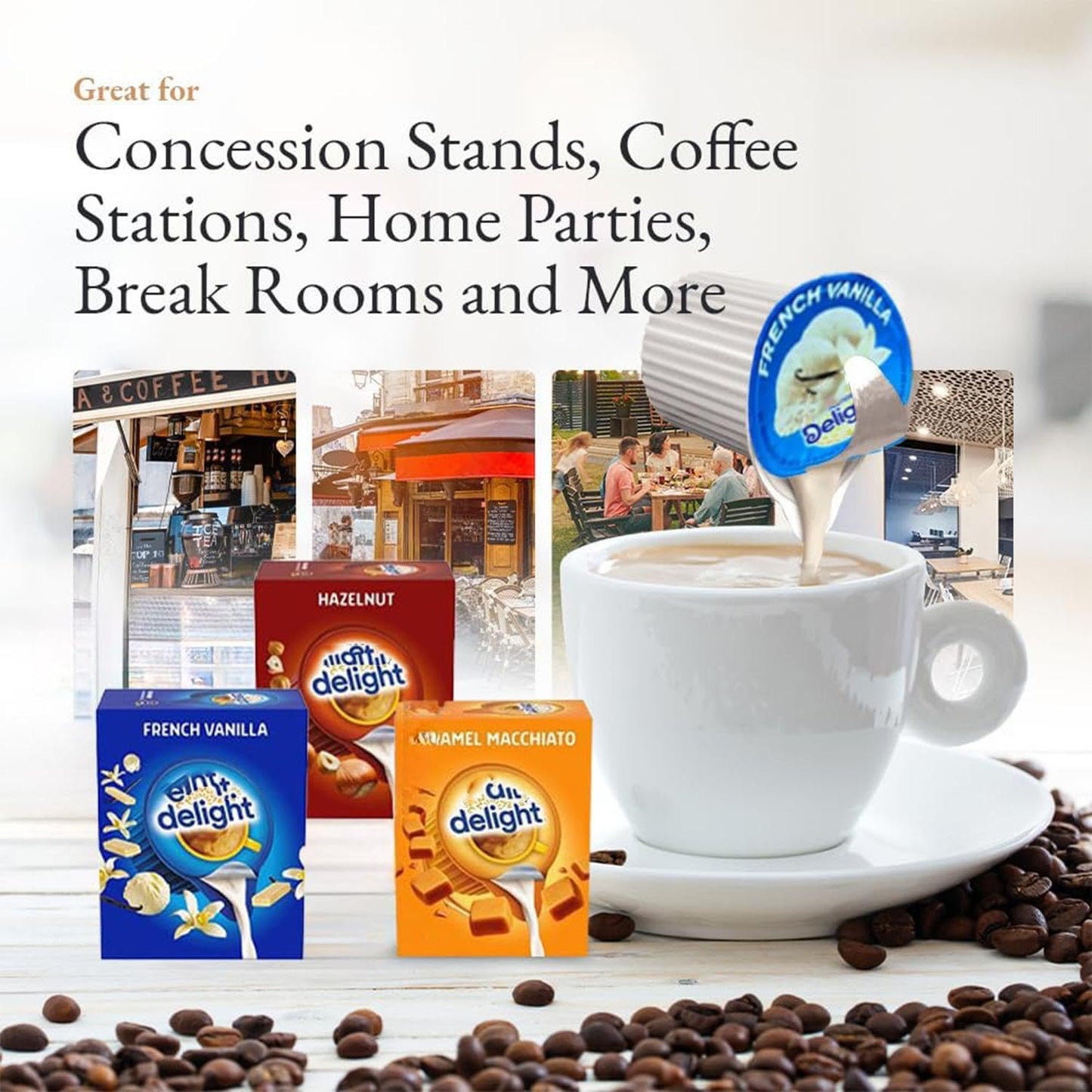 International Delight Coffee Creamers Liquid Non-Dairy Creamer Singles 3 Flavor Assortment (48) Coffee Creamer Singles For Home,