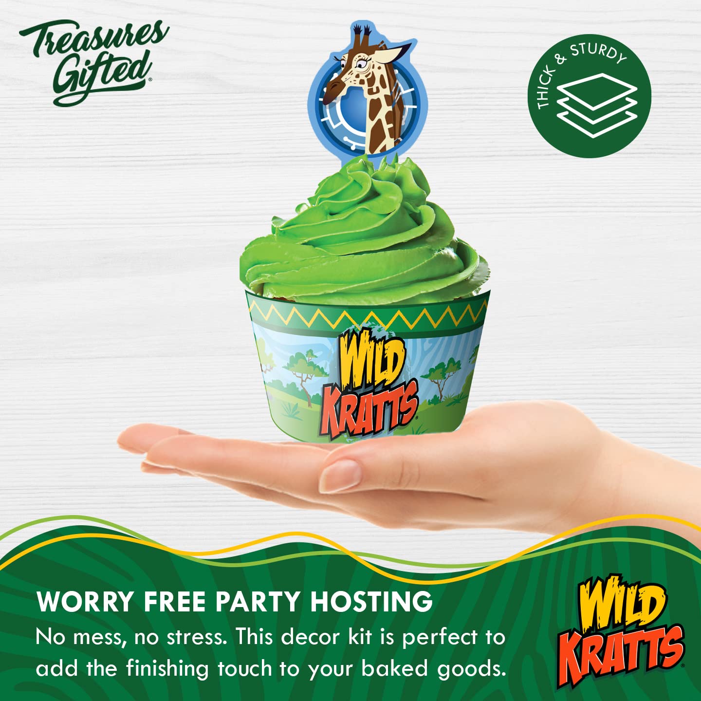 Treasures Gifted Wild Kratts Cupcake Toppers & Wrappers - 24ct Paper Party Supplies