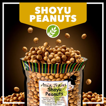 Traditional Shoyu Peanut Rice Crackers - Mochi Crunch Asian Snack - Lightly Coated Soy Sauce Flavored Shell With Peanut Core - S