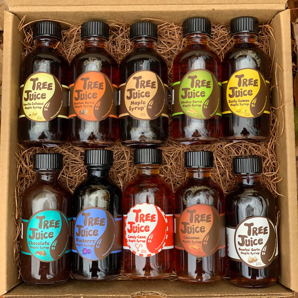 Tree Juice Maple Syrup Gift Box | Gift For Birthdays, Corporate, Holidays, And More | 10-2 Ounce Bottles