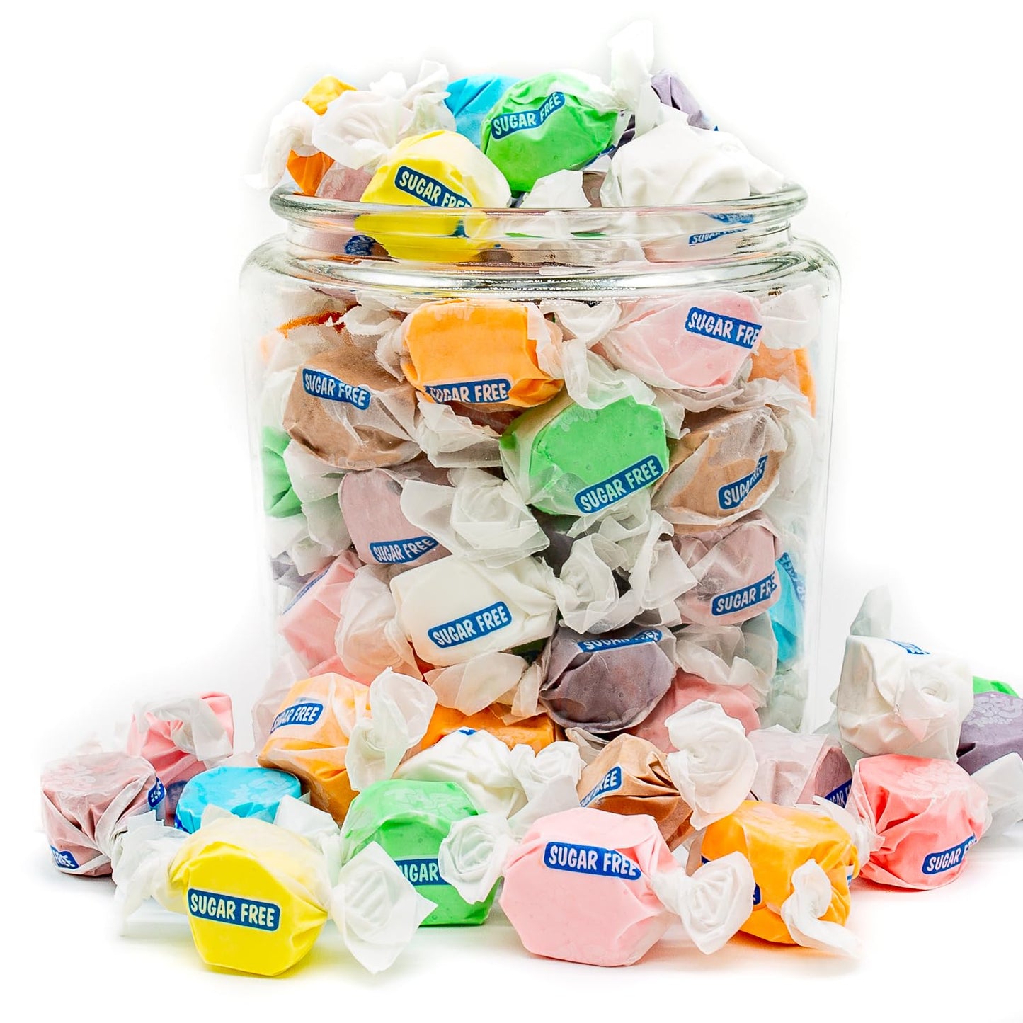 Sugar Free Taffy 4 Lb – 10 Assorted Flavors, Individually Wrapped Saltwater Candy, Bulk, Gluten And Nut Free