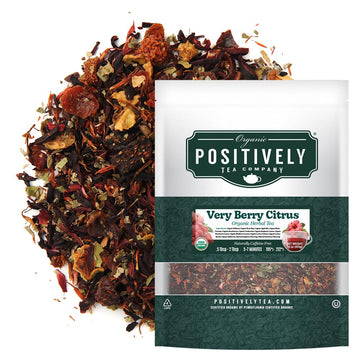 Organic Positively Tea Company Very Berry Citrus Herbal Tea Loose Leaf 16 Ounce