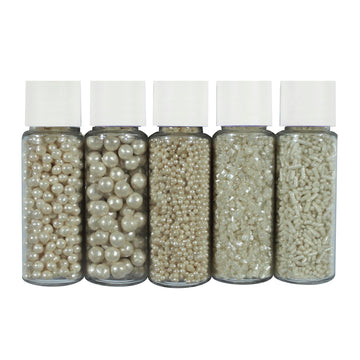 Confect Sprinkles for Cakes & Cupcakes Decoration | Birthday Sprinkles | Assorted Pack of 5 Wedding Glamour Pearl Sprinkles | Mi