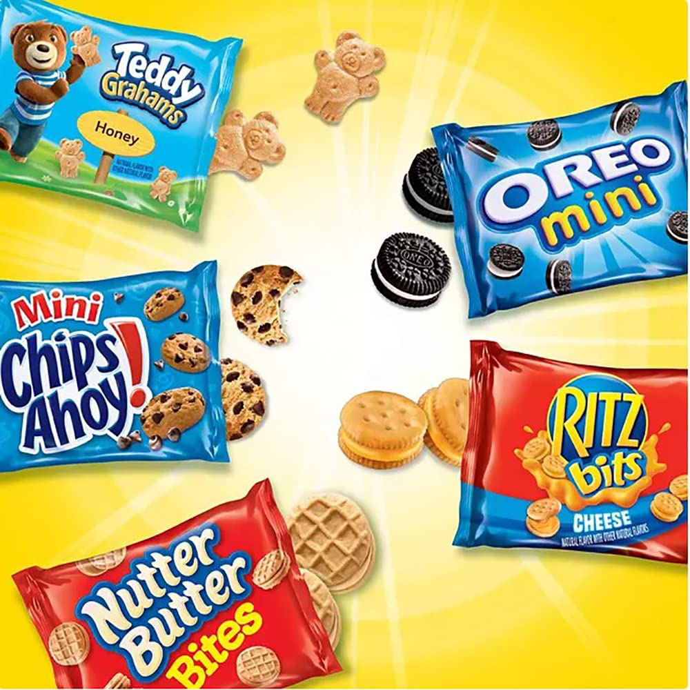 Oreo, Chips Ahoy, Ritz, Nutter Butter, Teddy Grahams Variety Pack - Nabisco Cookies Assortment Bulk - Care Package Gift Box (40