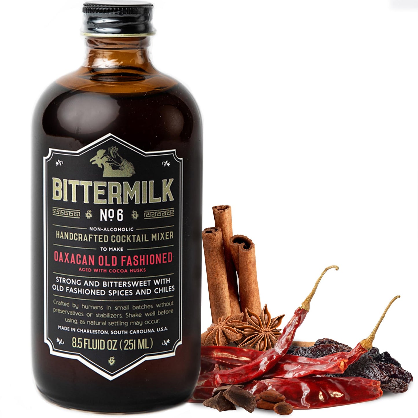 Bittermilk No.6 Oaxacan Old Fashioned Mix - Old Fashioned Syrup - All Natural Handcrafted Mixed Flavor Mixer - Makes 17 Drinks
