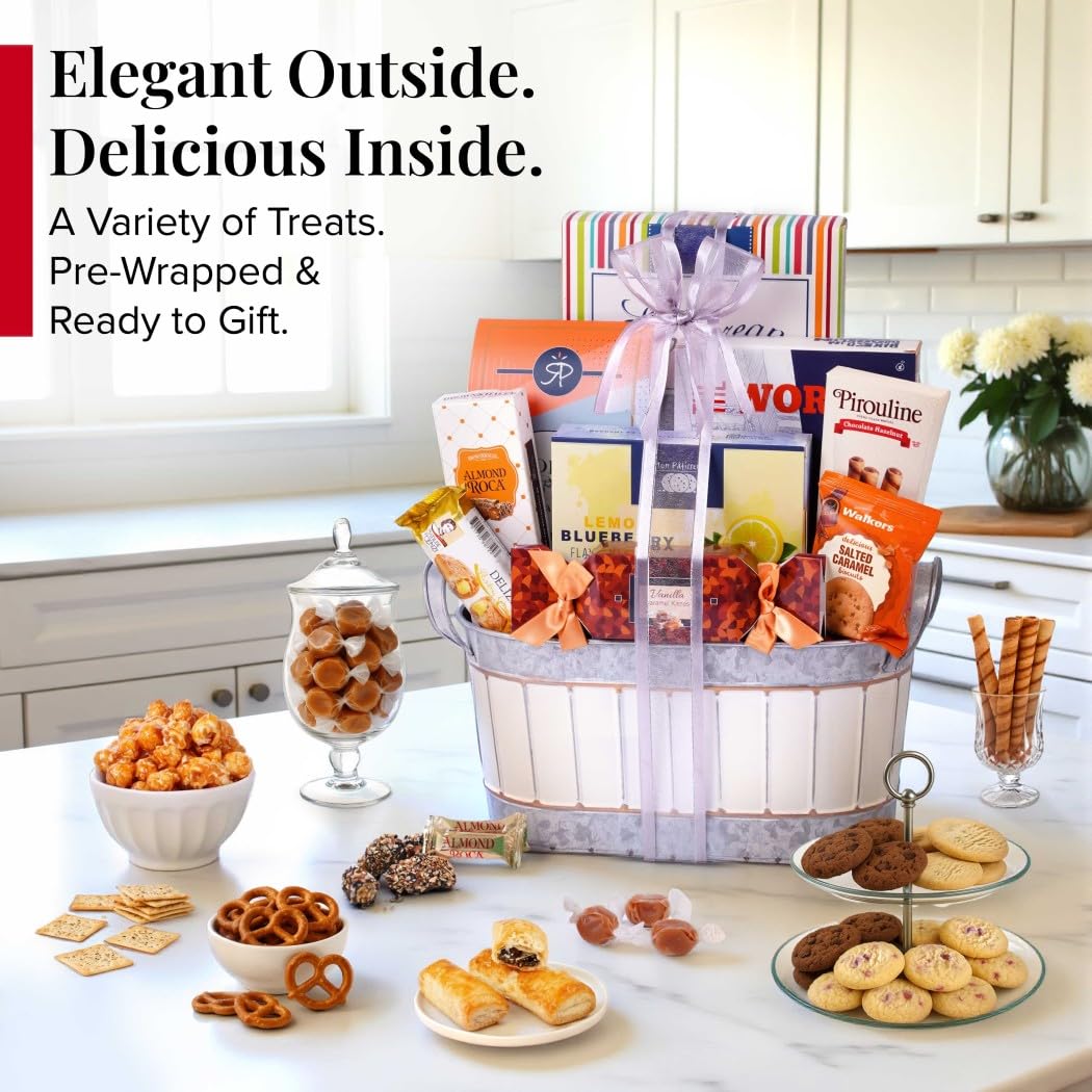 Broadway Basketeers Gourmet Gift Basket - Kosher Sympathy Food Gift for Bereavement, Loss, Funeral, or Shiva