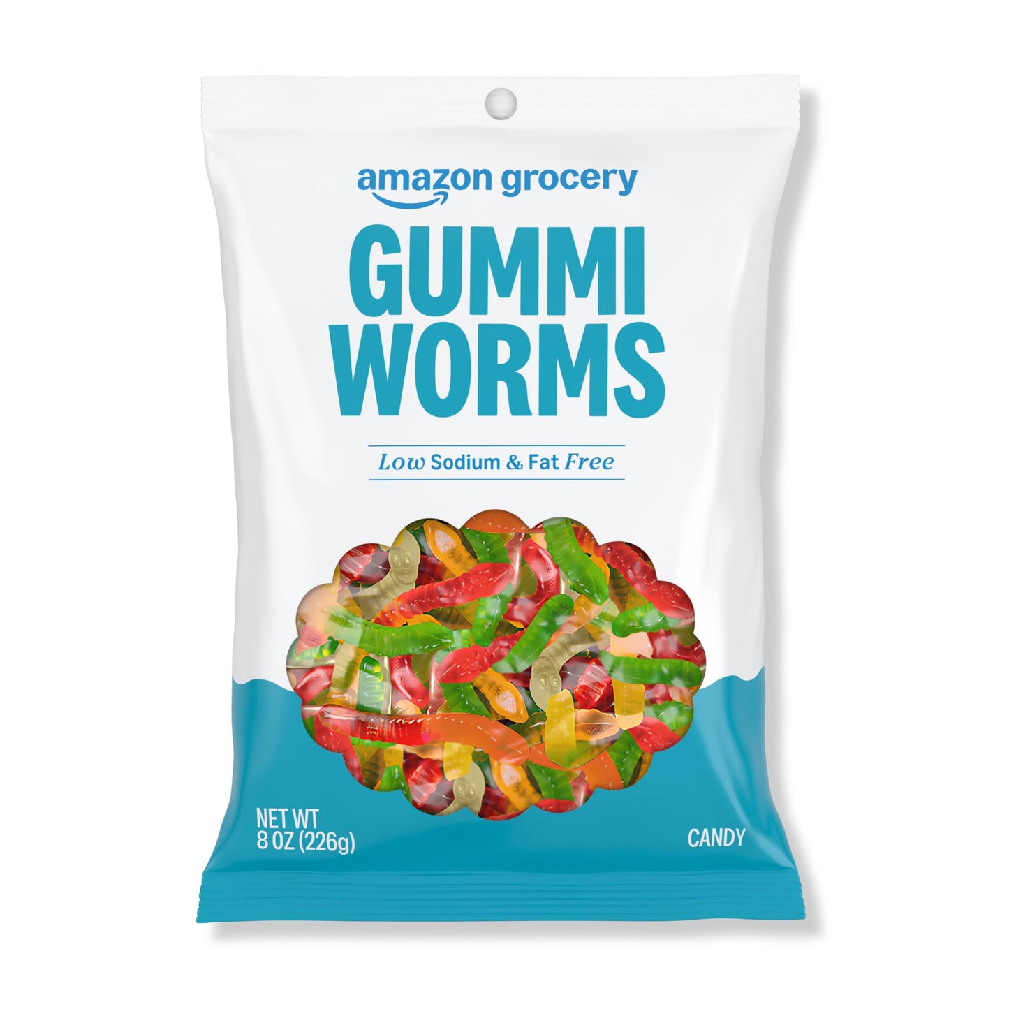 Amazon Grocery Gummi Worms Candy, Assorted, 8 Oz, Packaging May Vary
