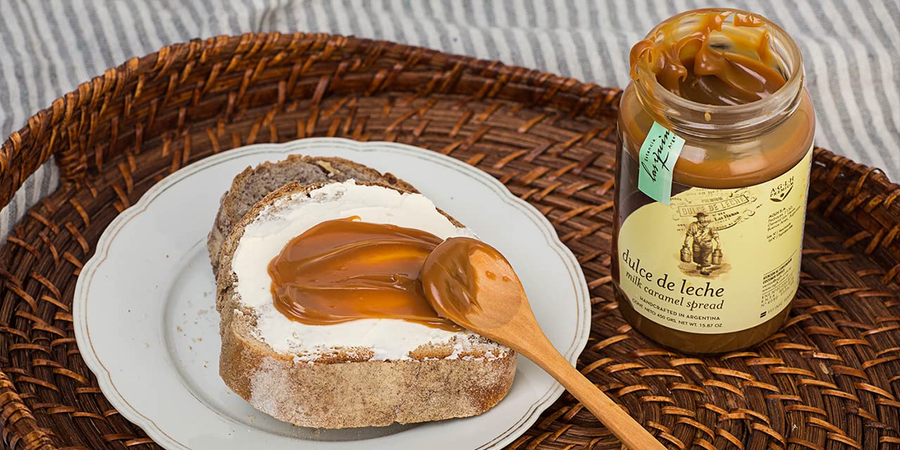 Milk Caramel Free Sugar From Argentine Brand Las Quinas 15.87 Oz. / 450G Bottle Dulce De Leche Sin Azucar Argentino Las Quinas N