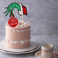 1 Pcs Merry Christmas Cake Topper With Red And Green Glitter Christmas Cake Pick For Merry Christmas Theme Party Sign Cake Decor
