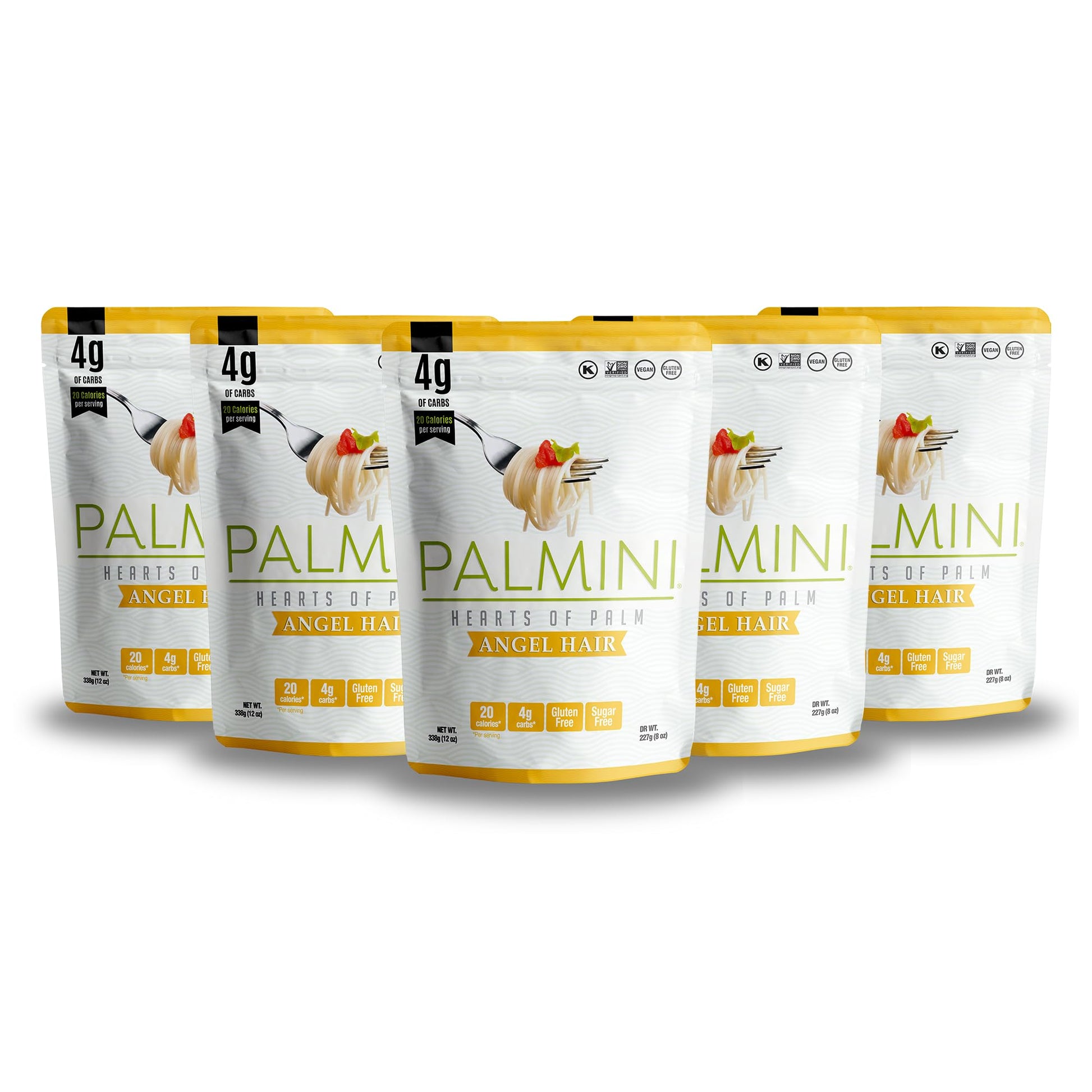 Palmini Low Carb Angel Hair Pasta, 4g Carbs, 12 Ounce Pouch, Pack of 6