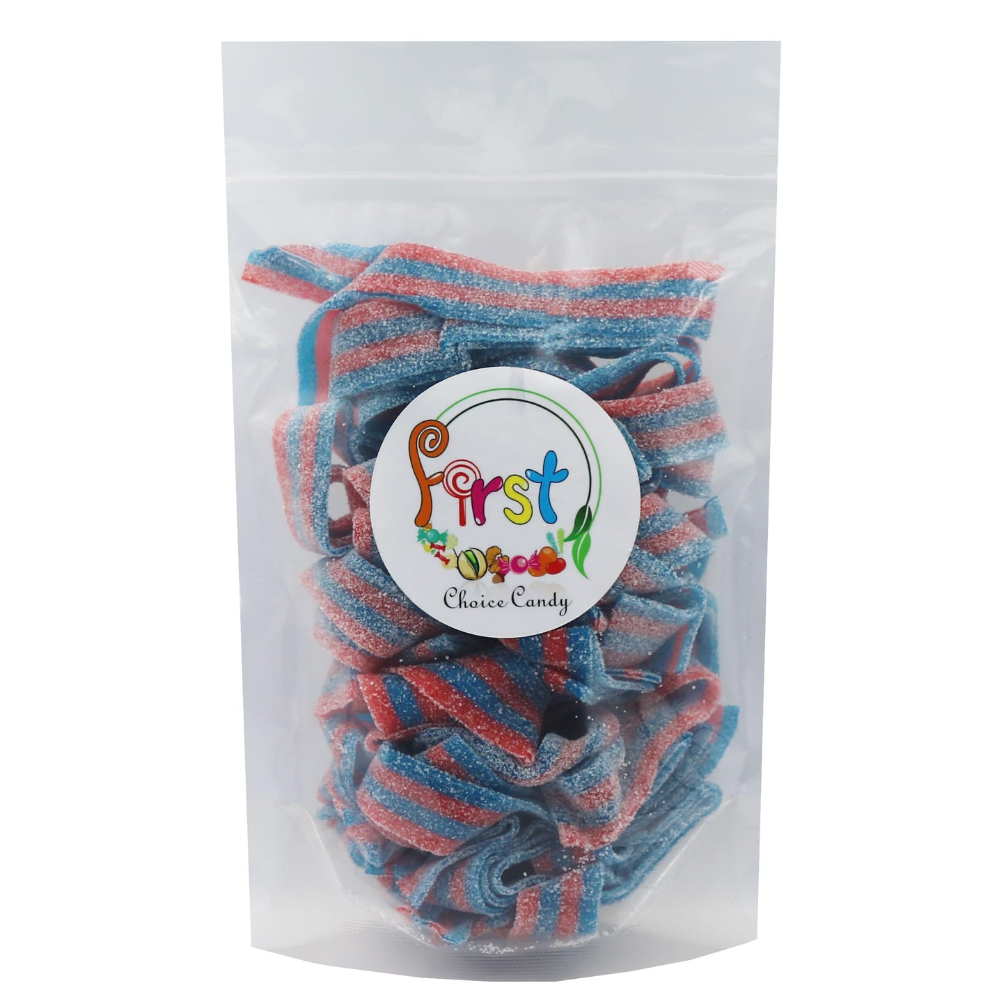 All Color Sour Gummy Belts (Blazpberry Red & Blue Raspberry, 2 Lb)